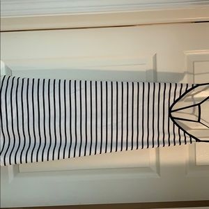 White and black striped racer back dress